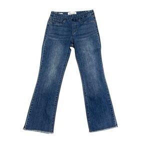 Tribal | Audrey Pull-on Straight Crop Blue Denim Jeans Size 2 Stretchy form fit